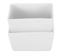 Zerodeko 2 Pièces Organisateur de Sachets de Sucre en Céramique Blanc, Pots Rectangulaires Multifonctions pour Restaurant et Café, Design Élégant Minimaliste