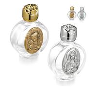 Zerodeko 2 Pièces Petite Bouteille d'eau en Verre Rechargeable | Eau Catholique Certifiée, Récipient Décoratif Portable, Verre, Petit Format, Usage Vacances