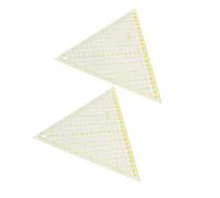 Zerodeko 2 Pièces Règle de Quilting en Acrylique, Gabarit de Règle à Quilter Triangle, Équerre de Patchwork, Triangle Équilatéral 23cm, Jaune, pour Couture et Dessin, Outil DIY