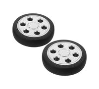 Zerodeko 2 Pièces Roues de Rechange pour Valise Kit de Réparation de Roues de Valise Pu Noir 50x12 Mm, Montage Simple, Rotation 360°, pour Bagage et Réparation de Paquet de Voyage