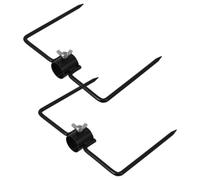 Zerodeko 2 Pièces Stabilisateur de Poteau en Fer Noir pour Mât de Drapeau 23-25mm, Piquet de Sol Robuste Crochet Élégant pour Installation Sécurisée en Extérieur
