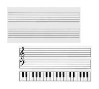 Zerodeko 2 Pièces Tableau Blanc Magnétique Effaçable à Sec Tableau Portable pour Élèves avec Portée Musicale Flexible pour Apprentissage Piano et Cours de Musique