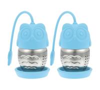Zerodeko 2pcs Infuseurs à Thé en Silicone et Acier Inoxydable Passoire à Mailles Fines Réutilisable Appareil à Thé Froid et Chaud