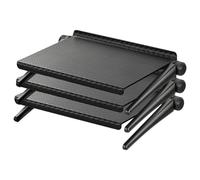 Zerodeko 3 Pièces Étagère Noire en Abs pour Écran TV Finition Lisse et Haute Dureté, Support de Rangement Compact pour Routeur et Appareil Multimédia, pour Salon