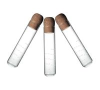Zerodeko 3 Pièces Infuseur à Thé en Verre Transparent Design Tube à Essai Bouchon Liège, Filtre Réutilisable Facile à Utiliser pour Feuilles de Thé en Vrac la Maison Bureau