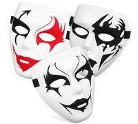 Zerodeko 3 Pièces Masque de Danse de Rue pour Fête D'halloween en Pvc Design Effrayant et Bande Élastique Réglable et Soirée Dansante