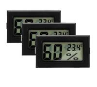 Zerodeko 3 Pièces Mini Thermomètre Hygromètre Numérique Intérieur, | ABS Noir, Surveillance Humidité et Température, Format Compact, Usage Maison, Lot