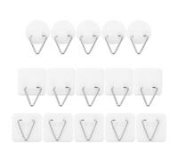 Zerodeko 30 Pièces Crochets à Assiette Adhésifs, Crochet Mural pour Assiette et Bijoux, Plastique et Acier Inoxydable, Blanc, Carré et Rond, pour Décoration Murale et Chambres