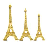 Zerodeko 3pcs Décoration de Chambre Tour Eiffel en Métal Doré, Ornement de Bureau Élégant pour Décoration Maison, Accessoires Photo et Souvenirs de Voyage