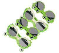Zerodeko 4pcs Lunettes de Soleil Vertes Grenouille pour Garçon et Filles et Adultes, Accessoires de Fête Tropicale en Abs, Lunettes Rondes et Carrées pour Événements Extérieurs et Soirées