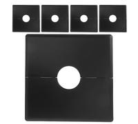 Zerodeko 5 Pièces Cache-bride Carré pour Bras Tuyau Abs Noir, Design Séparé, S'adapte Parfaitement aux Carreaux, pour Hôtels et Maisons