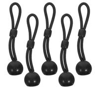 Zerodeko 5 Pièces Ensemble de Cordons Élastiques Boules en Nylon Noir, Pinces Compactes pour Stores Extérieurs et Rideaux, Design Élastique et Esthétique pour Chambres et Espaces Extérieurs
