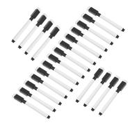 Zerodeko 50 Pièces Marqueurs Effaçables à Sec Noirs Capuchon Magnétique et Mini Gomme pour Tableau Blanc, Fibre de Polyester et Pp, pour Bureau et École