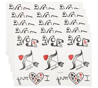 Zerodeko 5feuilles Autocollants Cœur pour Saint-valentin Planches Faux Tatouages Temporaires Invités Cadeaux Décorations