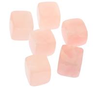 Zerodeko 6 Pièces Glaçons Réutilisables Cubes Décoratifs Esthétiques en Pierre de Quartz Rose pour Whisky pour Usage à Domicile ou Bars