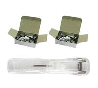 Zerodeko Agrafeuse avec Clips Rechargeables Portable en Plastique et Fer sans Agrafe Pratique et Facile à Utiliser Couleur Aléatoire pour École et Présentations