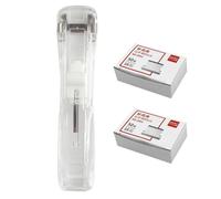 Zerodeko Agrafeuse sans Agrafe Créative en Plastique et Fer avec Distributeur de Clips de Recharge pour Bureau et Organisation de Documents sans Abîmer le Papier Couleur Aléatoire
