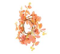 Zerodeko Anneau de Bougie Automne Décoration Élégante en Eucalyptus Orange pour Centre de Table, Couronne d'automne Polyvalente et Sûre pour Décoration de Thanksgiving et Halloween