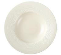 Zerodeko Assiette Creuse à Pâtes en Céramique 280ml, Beige, Style Simple | Forme Chapeau de Paille, Usage Maison ou Restaurant, Entretien Facile, Polyvalente, Finition Soignée