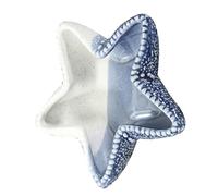 Zerodeko Assiette de Rangement en Céramique Bleu D'étoile de Mer Multifonctionnelle pour Décoration Maison et Organisation D'objets