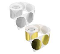 Zerodeko Autocollants en Feuille D'or en Relief pour Sceau Notarié, Papier Rond D'engrenage, 2 Rouleaux, Usage Solide et Application Polyvalente pour Certificats et Bureaux