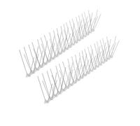 Zerodeko Bandes Anti-Oiseaux en Acier Inoxydable 2pcs Pointes Haute Densité pour Toits et Zones Déjections, Outil Humain de Dissuasion Argenté