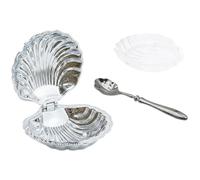 Zerodeko Beurrier hermétique avec couvercle, boîte de rangement pour réfrigérateur, cloche de service en inox avec couvercle à charnière et cuillère pour le petit-déjeuner ou les réceptions.