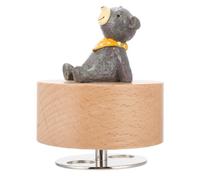 Zerodeko Boîte à Musique en Bois Ronde pour Occasions Spéciales Décoration de Chambre Animal Cartoon Rotatif et Présents Saint-Valentin