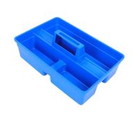 Zerodeko Boîte à Outils en Plastique Bleu avec 3 Compartiments, Design Compartimenté et Bords Lisses, Mallette de Rangement Portable pour Usage à Domicile Déplacement