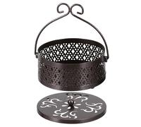 Zerodeko Boîte à Spirale Moustique en Métal Noir Portable avec Couvercle, Corps Creux, Poignée Pratique, Support Surélevé pour Usage Intérieur et Extérieur
