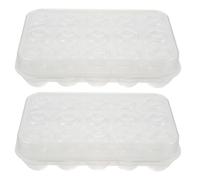 Zerodeko Boîte à Œufs en Plastique 2 Pièces avec Couvercle, 15 Compartiments, Gain de Place et Facile à Déplacer, pour Réfrigérateur Cuisine