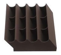 Zerodeko Boîte de Rangement pour Lames de Rasoir à 12 Compartiments, Marron, Compacte et Résistante, Organisateur Sécurisé pour Salle de Bain et Salon de Coiffure, 10,4 X 9,9 X 4,1 Cm,