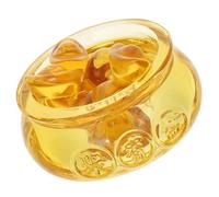 Zerodeko Bol Décoratif en Citrine Jaune Ensemble 1 Pièce Effet Décoratif Solide, Style Chinois Traditionnel Vintage pour Décoration de Bureau et Table
