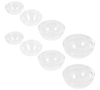 Zerodeko Bols Transparents Rangement Pratique et Solide Lot de 8 en Plastique Blanc Bol Salon de pour Huiles Essentielles et Massage à Domicile