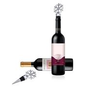 Zerodeko Bouchon de Bouteille de Vin en Alliage de Zinc Forme Flocon de Neige Argenté, Préserve la Vin et Empêche L'entrée D'oxygène, pour Mariages et Fêtes