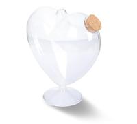 Zerodeko Bouteille en Verre de Cœur Transparente Décorative pour Maison, Récipient en Verre Design Origami pour Décoration de Bureau