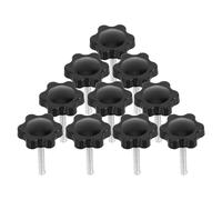 Zerodeko Bouton manuel en plastique Vis de poignée en plastique Poignée de remplacement M4X25 Lot de 10 pièces Tête hexagonale 25 mm pour assemblage de machines et équipements mécaniques