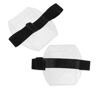 Zerodeko Brassard Porte-badge Support de Bande Souple pour Carte D'identité et Badge de Travail 1 Paire Ajustable en Pvc avec Boucle pour Bureau et Événements