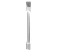 Zerodeko Brosse pour poêle à granulés avec grattoir : outil de nettoyage | Tête compacte adaptée aux trous de nettoyage de cendres étroits, manche de 25 cm, poils métalliques, pour accessoires de