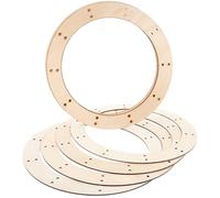 Zerodeko Cadres Ronds pour Couronnes de Noël Supports Circulaires Lot de 6 en Bois Beige Décoration Rustique Intérieure et Extérieure pour Loisirs Créatifs