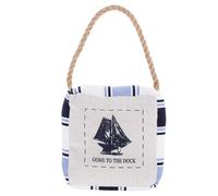 Zerodeko Cale de Porte Décorative en Tissu Style Nautique, Anti-claquement | Poids en Sable Fin, Corde en Jute, Protège le Sol, pour Chambre Garçon et Filles et Salle de Bain