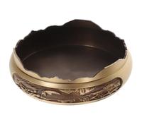 Zerodeko Cendrier de Bureau en Cuivre Base Ronde, Style Vintage et Confortable Toucher, Fonction Anti-Incendie, pour Salon ou Usage Domestique