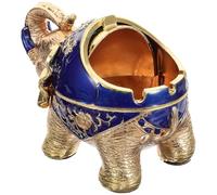 Zerodeko Cendrier D'éléphant Original Humour, Alliage de Zinc Bleu | Décoratif pour Salon et Bureau, Stocke les Cendres, Garde la Pièce Propre