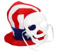Zerodeko Chapeau Décoratif Drapeau Américain Masque Crâne en Plastique et Tissu, Facile à Porter, pour Fête Nationale et Cosplay 4 Juillet