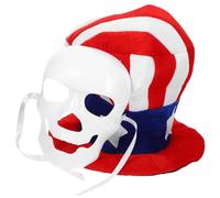 Zerodeko Chapeau Patriotique et Masque en Plastique Décoratif de Crâne, Facile à Porter, pour Cosplay et Fête Nationale Américaine