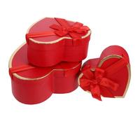 Zerodeko Coffret Présent de Cœur Rouge en Carton, Robuste et Élégant, Saint-valentin, Anniversaire ou Mariage, Set de 1 Boîte Couvercle