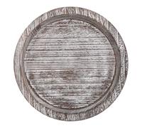 Zerodeko Coupe à fruits ronde en bois peu profonde, 28 cm, idéale pour décorer un comptoir de cuisine | Plateau de service rustique avec bougeoir, assiette, plateau pour salade, pain ou table basse