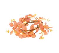 Zerodeko Couronne d'automne Décoration pour Thanksgiving et Halloween Anneau de Bougie, Feuilles Orange en Plastique et Tissu, Décoration Automne Décorative Élégante