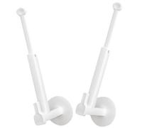 Zerodeko Crochets Adhésifs en Plastique Blanc, Installation sans Clou, Longueur Ajustable, Lot de 2 pour Fixation Rideaux et Rangement Mural Minimaliste