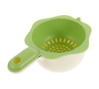 Zerodeko Égouttoir Cuisine Vert à Double Couche en Pp Poignée Fleur, Passoire Multifonctionnelle Petite pour Fruits et Légumes Facile à Vider